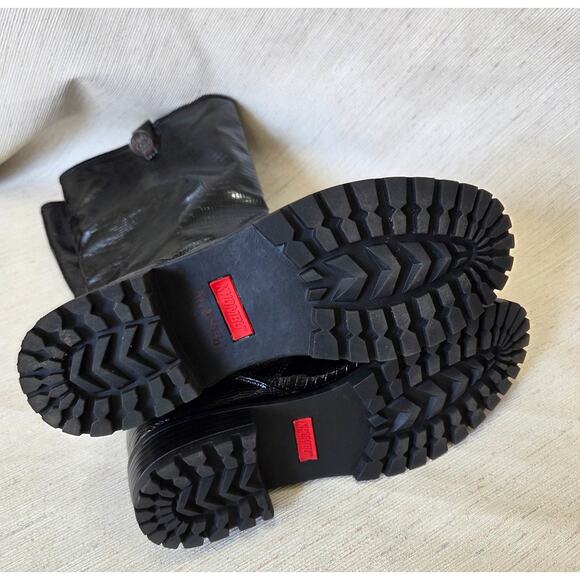 Khombu Black Calf High Zip Up Boots Woman's Size 9M Style-SNAKE-PU - Picture 7 of 7